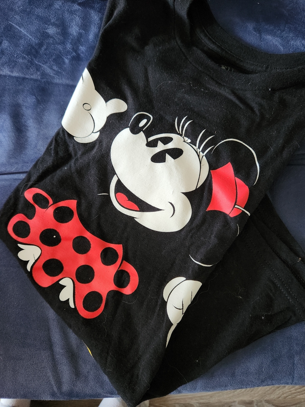 Disney Black Minnie Mouse Graphic Tee with Red Accents